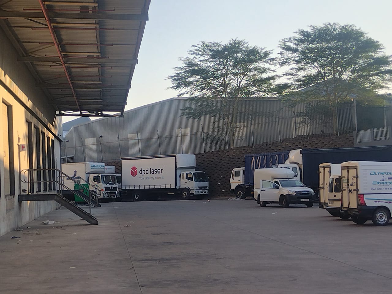 DPD Laser trucks in our Durban facility yard